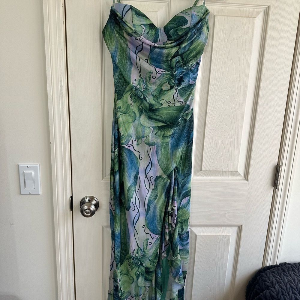 NWT Fashion Nova Teal and Green Dress